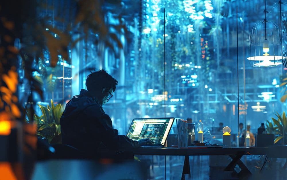 Человек работает