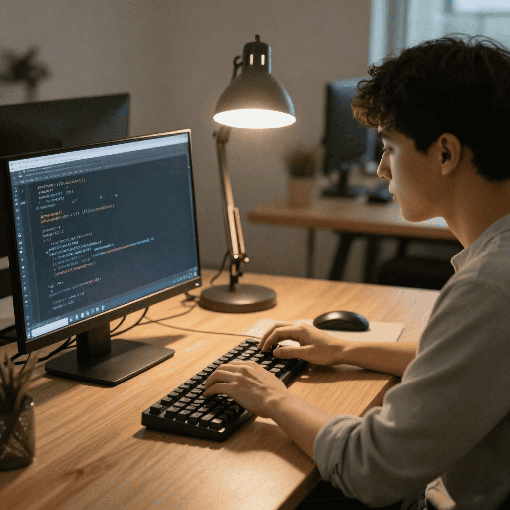 Человек работает